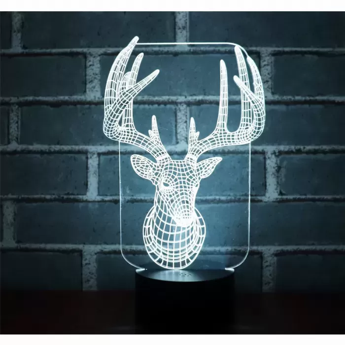 Холограмна LED Лампа CREATIVE 3D Елен | Детска Нощна 3D Лампа Елен