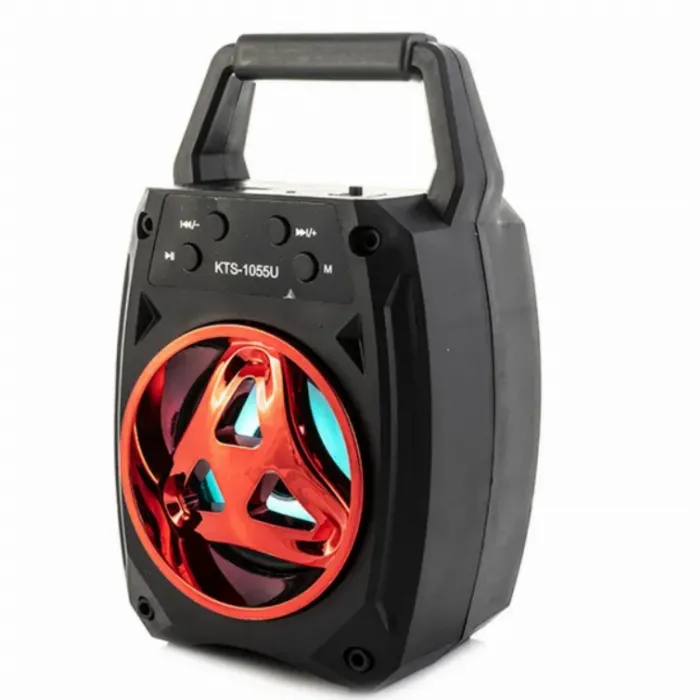 Преносима безжична тонколона KTS-1055 с Bluetooth, радио и LED светлини