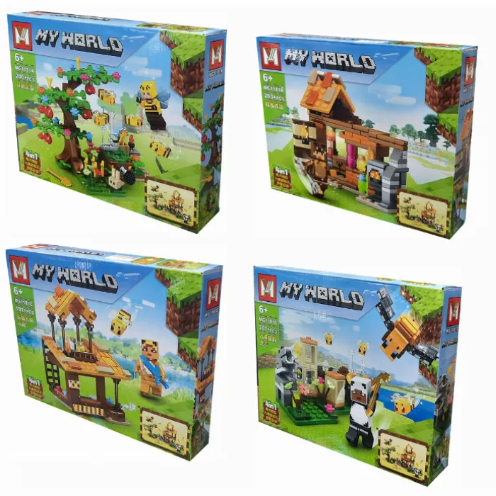 Конструктор My World Minecraft 4в1 Сгради и Пчели