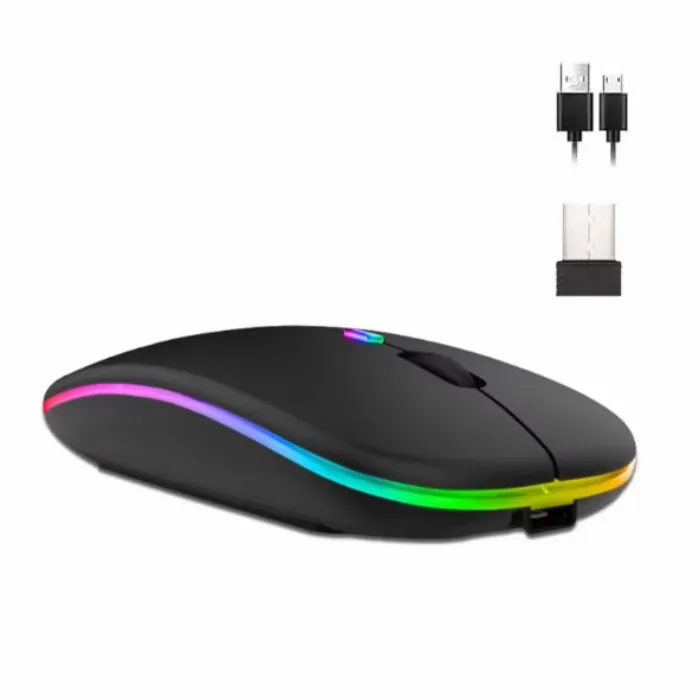 Безжична мишка с RGB 8 светлини, Bluetooth, 2.4GHZ, 3200DPI