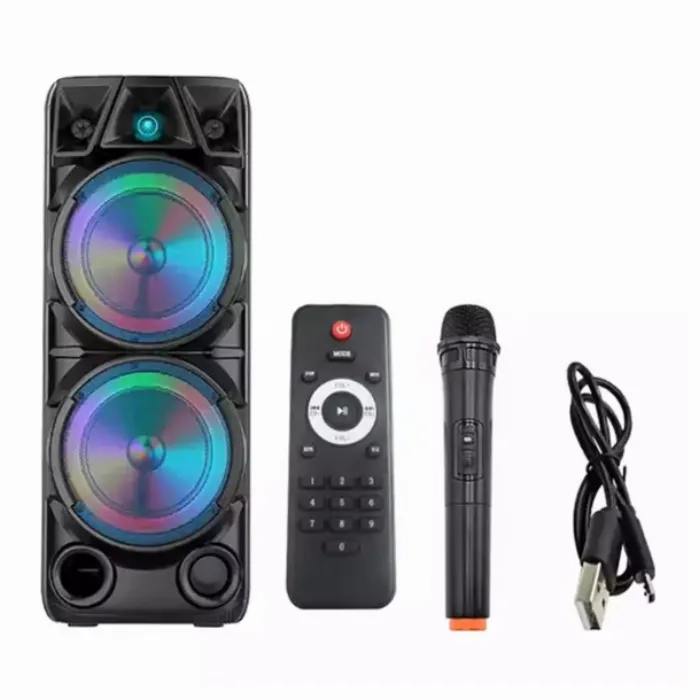 Преносима караоке тонколона 2x8“ с Bluetooth, FM радио, МP3, TF карта, ZQS-8210