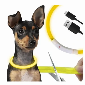 Светещ Led Нашийник За Домашни Любимци, Регулируем, Usb Зареждане